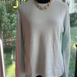 Lands’ End Mint Green 100% cashmere Long Sleeve Sweater